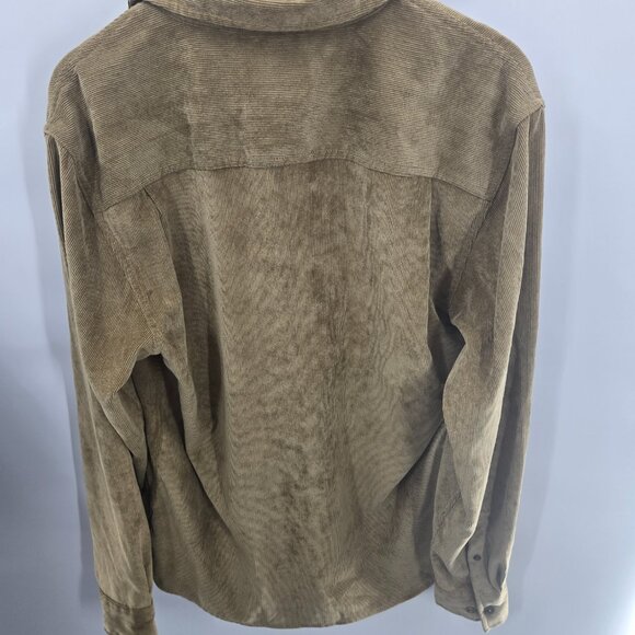 Original Weatherproof Vintage Olive Green Corduroy Button Down Shirt Medium - Picture 2 of 11